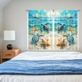thumbnail image 5 of Beach Kitchen Curtains Ocean Sea Turtle Blackout Curtains Summer Short Tier Curtain Cafe Tier Curtains Decor for Living Dining Bathroom Room Seascape Hawaiian Theme 2 Panels Set 26"x 36", 5 of 6