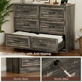 thumbnail image 6 of Vabches 6 Drawers Dresser with Charging Station for Bedroom, Wood Chest of Drawers,Dark Brown, 6 of 14