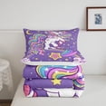 thumbnail image 5 of Unicorn Comforter Set Unicorn Glitter Bedding Set Cute Unicorn Comforter Rainbow Quilted Duvet Set Microfiber Twin, 5 of 6