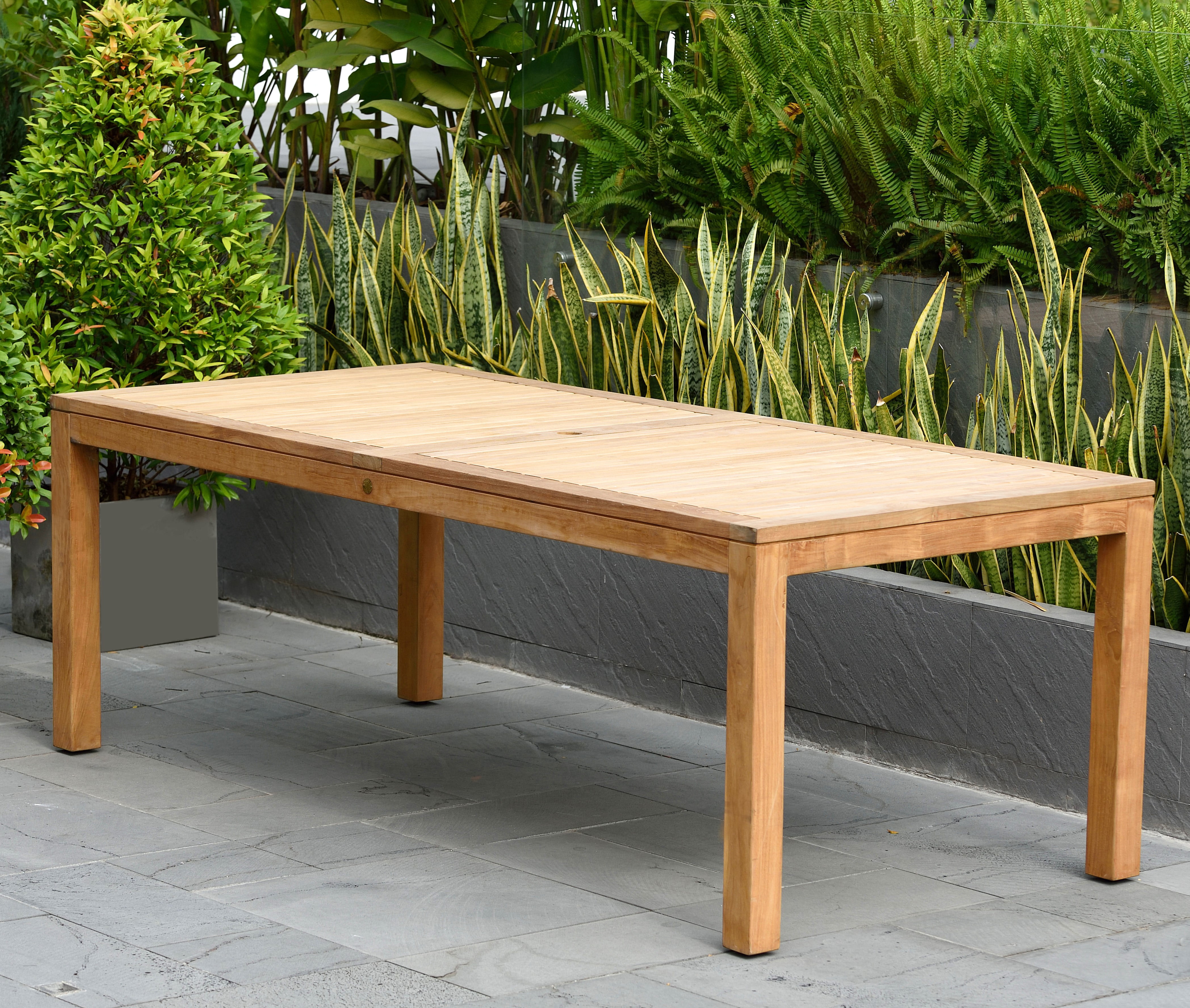 Amazonia Maumelle 9 Pieces Certified Teak Rectangular Outdoor Dining Set, Ideal for Patio, Seating Capacity: 8