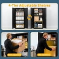 thumbnail image 4 of 71" H Metal Storage Cabinet w/ Lock, 4 Adjustable Shelves - Garage, Office, Home, Warehouse Tool Organizer, Black, 4 of 9