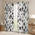 thumbnail image 2 of Erosebridal Boho Cow Skull Curtains Pack of 2 (42x84 Each), Rustic Farmhouse Aztec Curtains Blackout, Beige Black, 2 of 6
