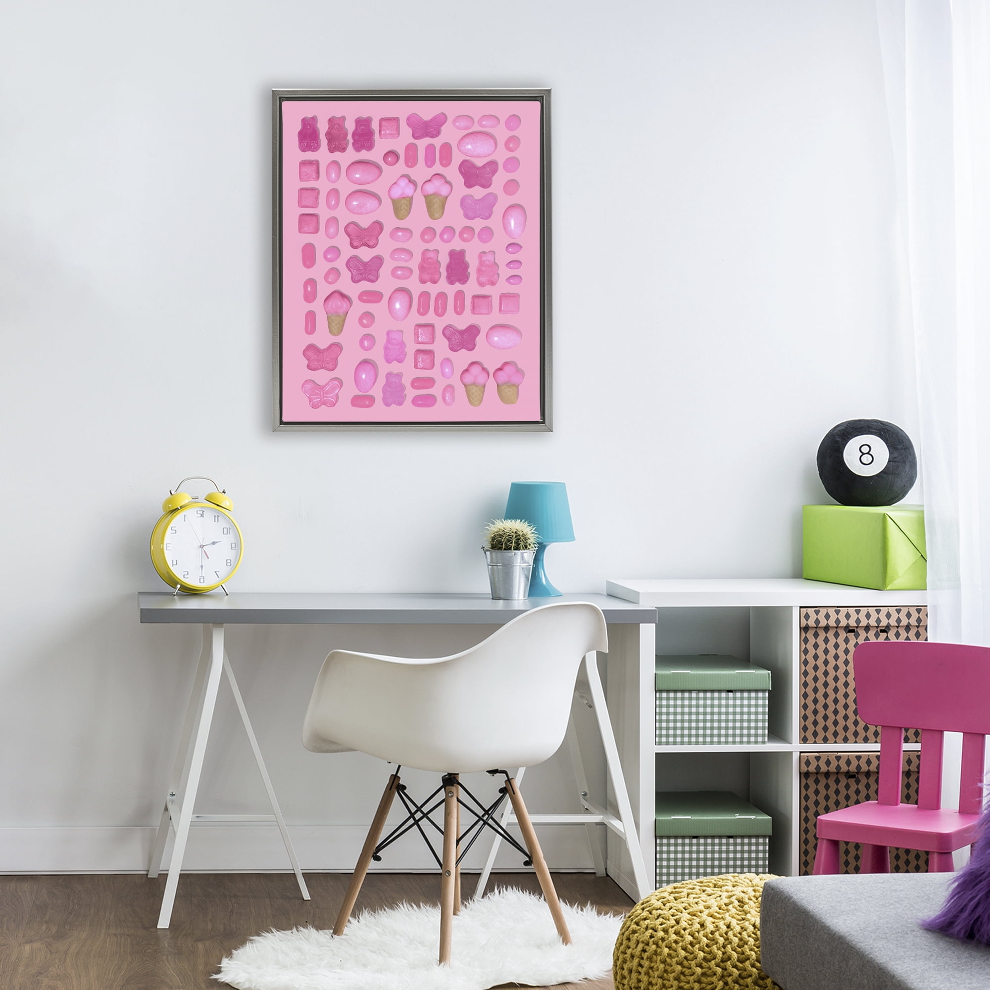 Stupell Industries Pink Toned Candies Gray Framed Floater Canvas Wall Art, design by LISH Creative