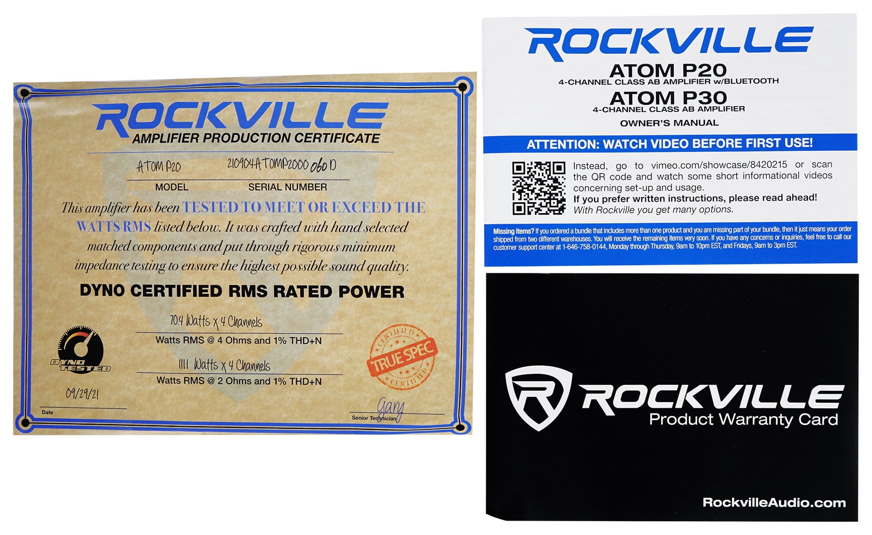 Rockville ATOM P20 Marine/ATV/Car Bluetooth Amplifier 1600w Peak/440w RMS 4 Channel w/ Volt Meter