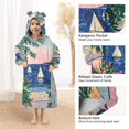 thumbnail image 3 of FORMRS Wearable Blanket Hoodie with Sleeves for Kids Cozy Flannel Sweatshirt, Colorful Seaside, 3 of 7