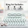 thumbnail image 2 of Casa Platino King Sheets – Premium 100% Cotton Cooling Bed Set, Silky Percale Comfort, Hotel Luxury Soft Finish, 15” Deep Pocket – Chevron Cool Blue, 2 of 7