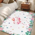 thumbnail image 4 of 3'x5' Area Rugs, Pink Flamingo Indoor Outdoor Area Rug for Living Room Bedroom, Tropical Botanical Summer Butterfly Flower Washable Bathroom Rugs Kitchen Floor Carpet Mats Home Decor Aesthetic, 4 of 8