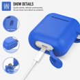 thumbnail image 3 of Coffea Protective Silicone Case with Keychain for AirPods 1 & 2 (Front LED Not Visible) (Blue), 3 of 7