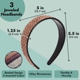 thumbnail image 3 of ZOUYUE 3 Pack of Jeweled Rhinestone Headbands for Women and Girls, Wide Non-Slip Hair Accessories, 3 of 7