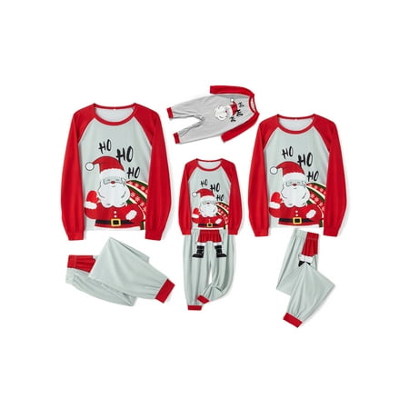 

Peyakidsaa Family Matching Christmas Pajamas Set Santa Claus Print Parent-Child Sleepsuits Nightwear