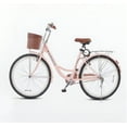 thumbnail image 4 of Viribus 24" City Cruiser Bicycle for Women,with Carbon Steel Frame Dual V Brakes Basket,Commute Bike for Women Adults,Pink, 4 of 10