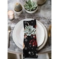 thumbnail image 2 of Black Christmas Cloth Napkins Set of 6 Reusable Dinner Napkins, Winter Elk Cardinal Berry Snowflakes Cocktail Napkin Washable Table Napkins for Wedding/Holiday Party/Baby Shower 20"x20", 2 of 7