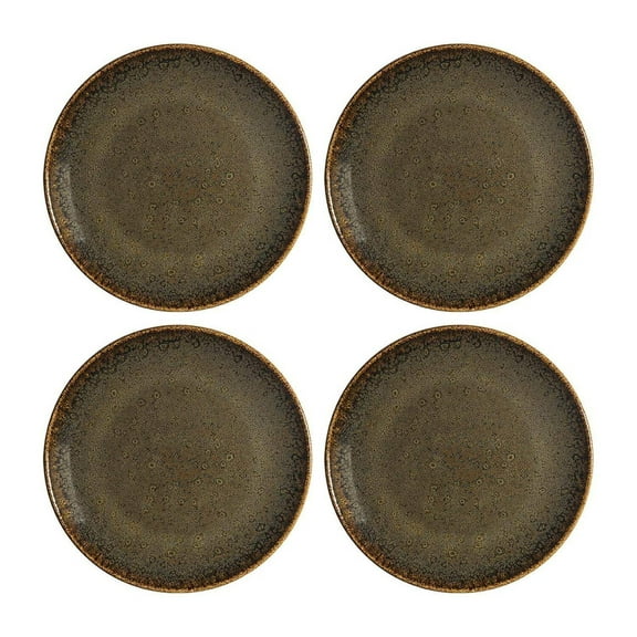 Tierra dia.10.5" Round Brown Porcelain Plate (Set of 4)