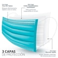 thumbnail image 3 of Cubrebocas Tricapa Gaon 200pz Turquesa, 3 of 5