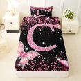 thumbnail image 3 of Manfei Cartoon Letter C Twin Sheets,Cute Butterfly Bedding,Pink,3pcs, 3 of 6