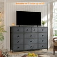 thumbnail image 6 of Dresser for Bedroom TV Stand with 13 Drawers for for 55" TV, Fabric Wide Dresser for Living Room,Gray, 6 of 8