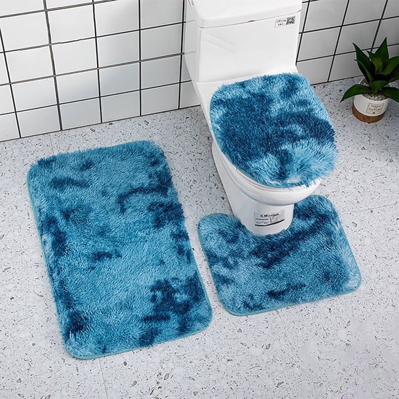 1X Carpet, 1X Toilet Mat, 1X U-Shaped Mat Entrance Door Mat Bathtub Mat Bedroom Carpet Entrance Window Mat Three Piece Bathroom Toilet Carpet Floor Mat Bathroom Products