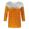thumbnail image 4 of KIHOUT Nouvelles Arrivées Hauts d'Été pour Femmes Chemises à Manches 3/4 Col Rond Blouses Décontractées Amples T-shirts à Imprimé Floral, 4 of 4