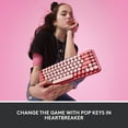 thumbnail image 4 of Logitech POP Mechanical Wireless Keyboard with Customizable Emoji Keys, Durable Compact Design, Bluetooth or USB Connectivity, Multi-Device, OS Compatible - Heartbreaker Rose, 4 of 13