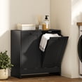 thumbnail image 2 of kleankin Armoire de Rangement pour Lessive à Bascule avec Paniers à Linge à 2 Compartiments, Noir, 2 of 10