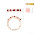thumbnail image 5 of Angara Natural 0.7 Ct. Ruby with Diamond Non Eternity Wedding Band in 14K Rose Gold for Women (Ring Size: 5.5), 5 of 9