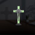 thumbnail image 3 of 2Pcs 3 Inch Alloy Enamel Saint Benedict Standing Crucifix Luminous Glow in The Dark Crucifix Wall Cross with Sticker on bottom to stick on Table Top,Car or Home Alter, 3 of 6