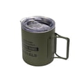 thumbnail image 4 of Taza de camping de metal aislada al vacío Colamx con tapa y asa plegable Verde, 4 of 8