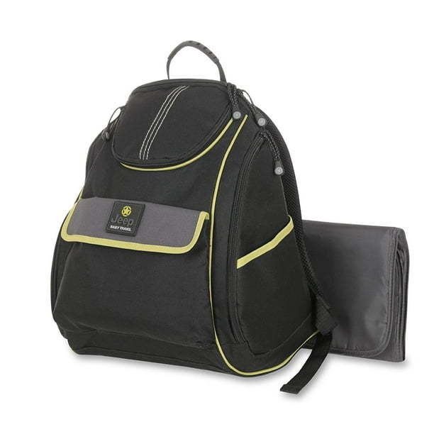 Jeep Back Pack Diaper Bag, Black/Lime