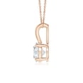 thumbnail image 2 of ANGARA Natural Diamond Solitaire V-Bale Pendant in 14K Rose Gold for Women (Size-5.1mm| Color-G| Clarity-VS2) | April Birthstone, Anniversary, Jewelry Gift for Women | Natural Diamond Necklace, 2 of 10