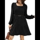 thumbnail image 2 of Vestido Estilo Babydoll Informal de Otoño con Cuello Cuadrado y Larga para Mujer Negro XL, 2 of 8