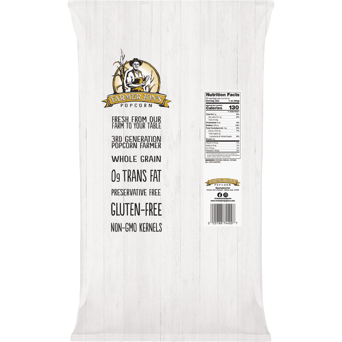 Farmer Jon's 20 Oz. Butter Popcorn 74400