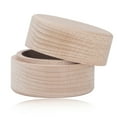 thumbnail image 3 of Caja de madera para anillos de haya natural, redonda, estilo retro, con espacio suficiente, amplia aplicación, caja de madera para anillos y pendientes., 3 of 14