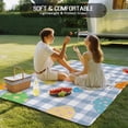 thumbnail image 4 of Spring Easter Outdoor Rug for Patio/Deck/Porch, Non-Slip Large Area Rug 6 x 9 Ft, Blue Plaid Bunny Colorful Eggs Floral Indoor Outdoor Rugs Washable Area Rugs, Reversible Camping Rug Carpet Runner, 4 of 8