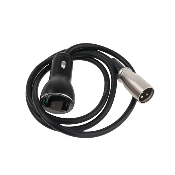 Adaptador XLR de 3 pines a USB de carga rápida para motor eléctrico, enchufe universal de 100 cm con pantalla de voltaje