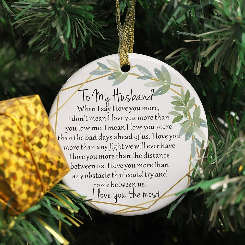 Simple homemade christmas ornaments Tayyakoushi Two-Side Printed to My Husband Ceramic Christmas Ornament, Christmas Ornament for