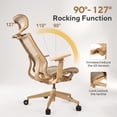 thumbnail image 3 of Nouhaus Airex Taupe Mesh, Headrest, 3D Armrest Office Chair for Home Office & Office, 3 of 11
