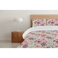 thumbnail image 4 of Ambesonne Retro Down Alternative Quilt Comforter, Flowers Pattern Watercolor, Queen, Eggplant Earth Yellow, 4 of 5