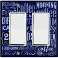 thumbnail image 1 of Metal Light Switch Wall Plate Outlet Cover (Coffee Shop Cafe Restaurant Sign Blue White - Double Rocker), 1 of 2