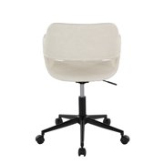 Carson Carrington Vallen Adjustable Task Chair with 5-Star Base Cream Faux Leather/Black Metal