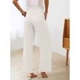 thumbnail image 6 of Women'S Wide Leg Lounge Pants with Pockets High Waisted Adjustable Tie Knot Loose Trousers White S, 6 of 7