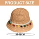 thumbnail image 2 of Circunferencia del sombrero: 50-54 cm, circunferencia de la cabeza pequeña, sombrero de paja, sombrero protector solar para mujer, sombrero de playa, sombrero tejido de paja con bolas de, 2 of 5