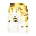 thumbnail image 5 of LIBRCLO Mens Beach Shorts Quick Dry Swim Trunks Bee Festival Prints Bathing Suits Lightweight Breathable Swimsuit Summer Board Shorts Swimwear White 3XL, 5 of 5