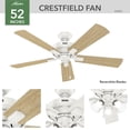 thumbnail image 2 of Ventilador de techo Hunter Crestfield 54204 132 cm con luces LED blanco, 2 of 9
