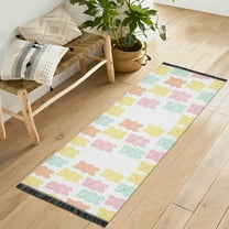 Yayeee Runner Rug for Bedroom 2'x6' Machine Washable Hallway Non Slip Mat, Cute Gummy Bears Pattern