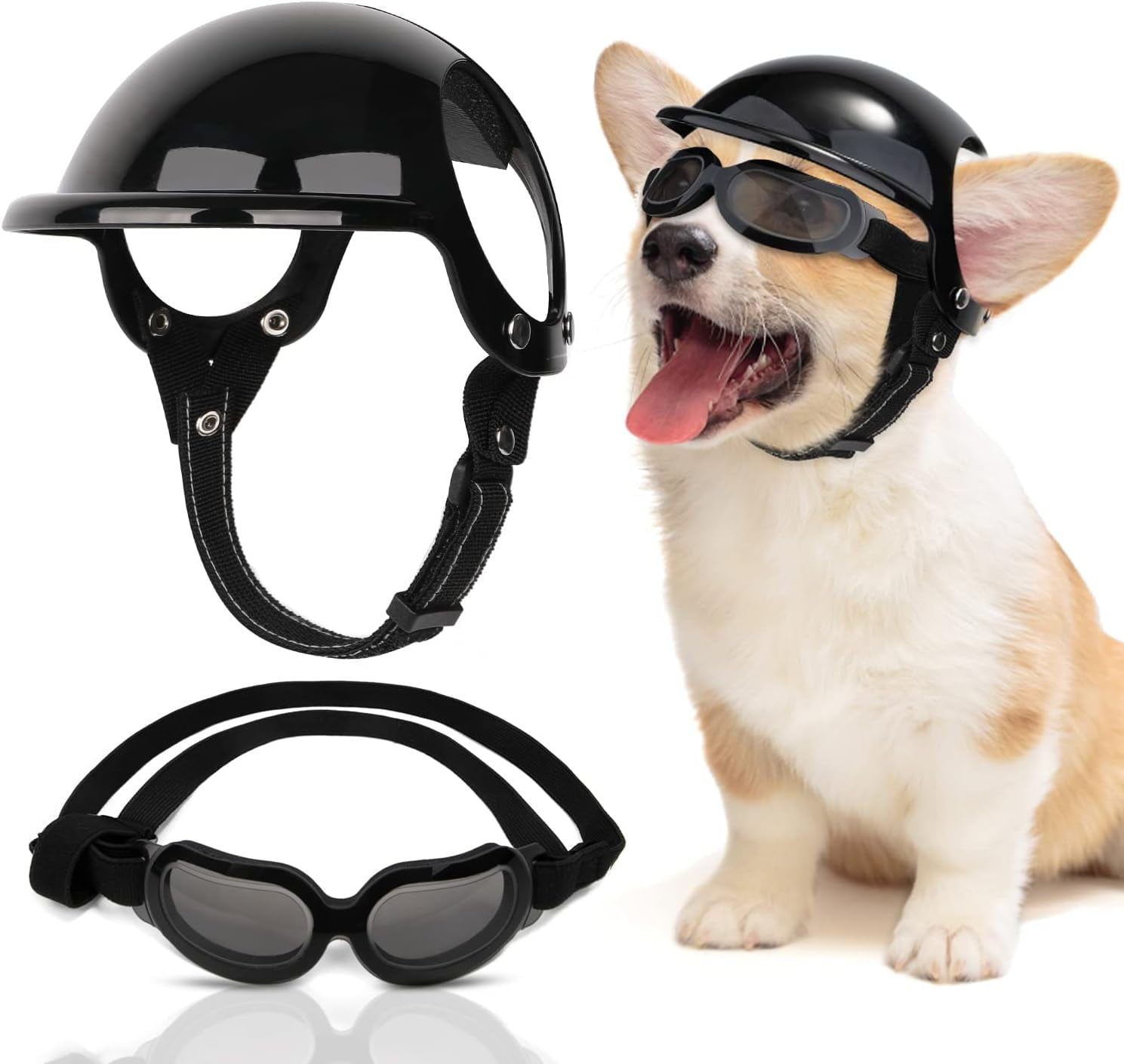 Dog Helmet and Goggles for Small Dogs,UV Protection Doggy Sunglasses