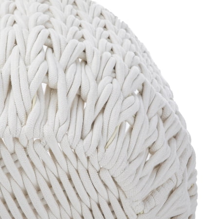 BETTER HOMES & GARDENS EXTRA LARGE WHITE WOVEN ROPE DECORATIVE STORAGE BASKET, 19 IN X 15 IN