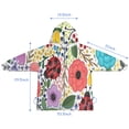thumbnail image 7 of Pioneer Flower Floral Print Pattern Blanket Hoodies for Kids 6-13YR Oversize Wearable Blanket Hoodies for Boys Girls Teens, 7 of 7