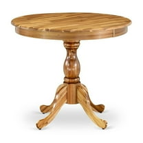 East West Furniture Antique Wood Dining Table with Pedestal Legs in Natural