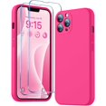 thumbnail image 1 of wonima44 Compatible with iPhone 13 Pro Case, Premium Silicone Upgraded [Camera Protection] [2 Screen Protectors] [Soft Anti-Scratch Microfiber Lining] Phone Case for iPhone 13 Pro 6.1 inch - Hot Pink, 1 of 1