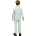 thumbnail image 4 of Lycody 3 Piece Kids Suit for Boys with Plaid Boy Formal Outfit Suit Toddler Boy Blazer Mint Green Size 10-12 Years for Wedding Graduate Prom Party, 4 of 10